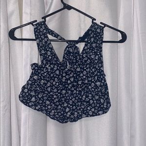 American Eagle Halter Crop Floral